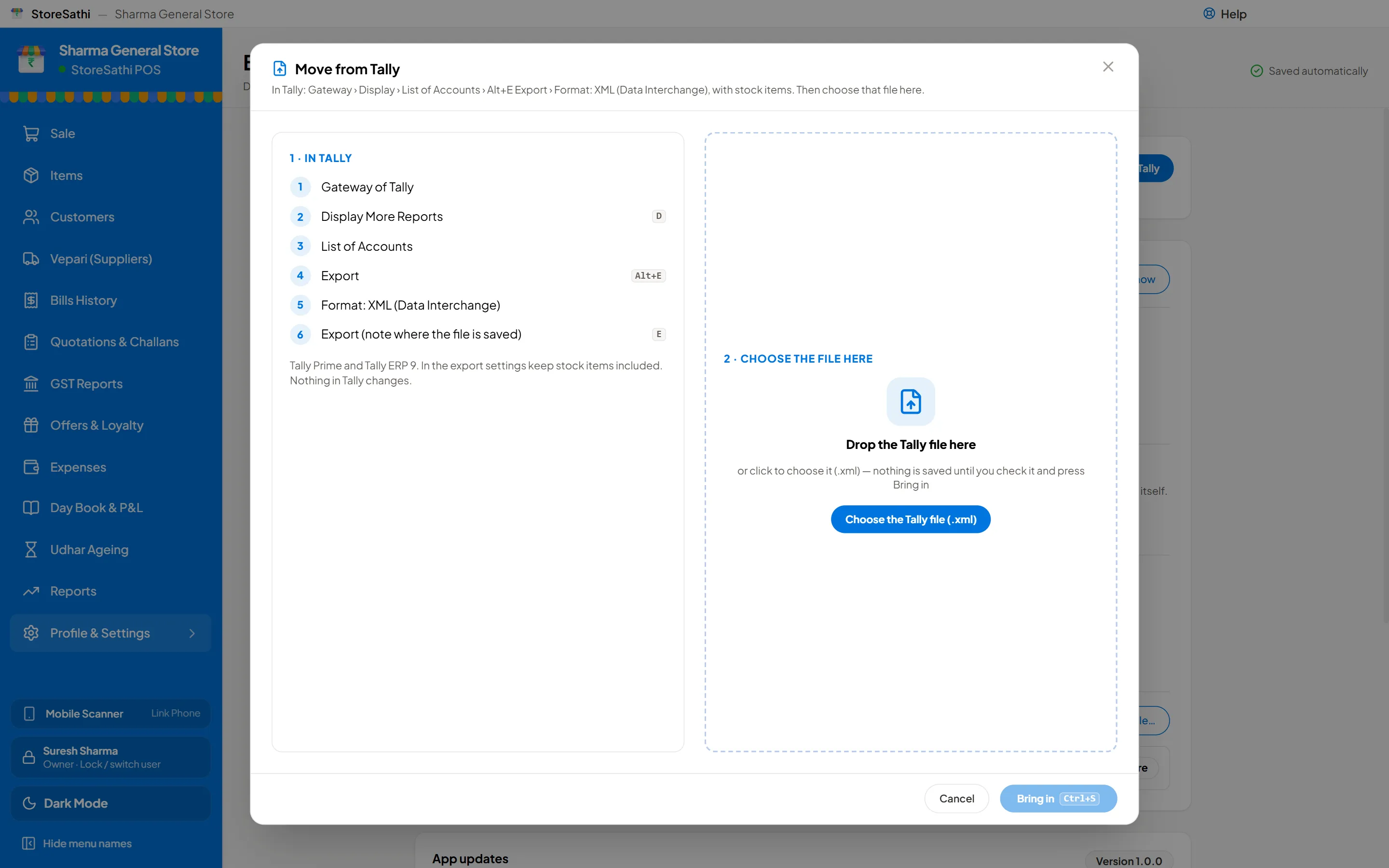 StoreSathi on Windows: moving from tally